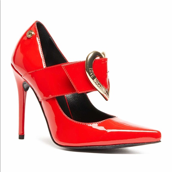 🔥Rare Moschino Heart Buckle Patent Leather Pump - Picture 2 of 8